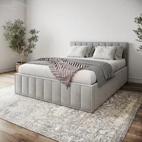 Мягкая кровать Лана 1,8 с подъемным механизмом (серый велюр)