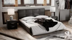 Кровать c мягкой обивкой тип 1 «Элис» (Темная)