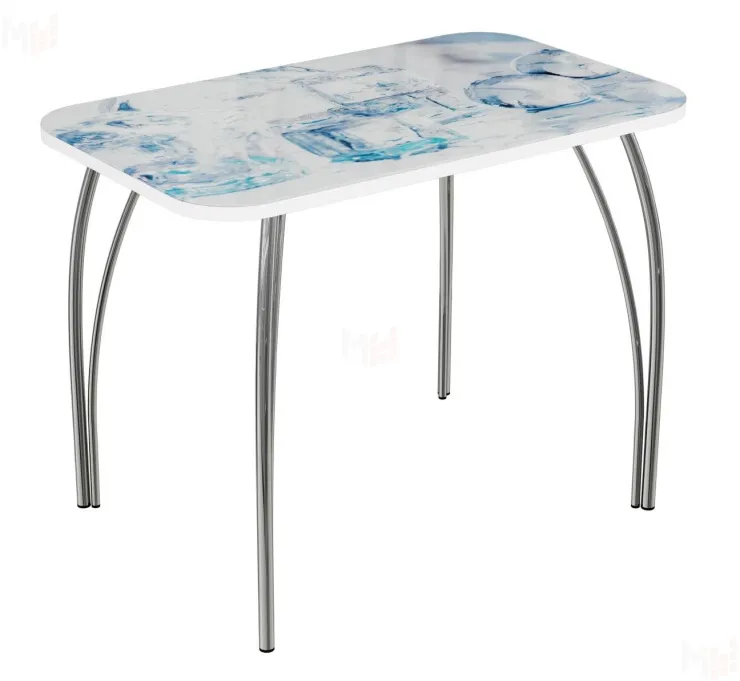 Стол прямоугольный с фотопечатью Кубики льда, ноги чайка