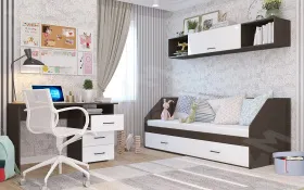 Стол компьютерный Ненси (венге/белый глянец)