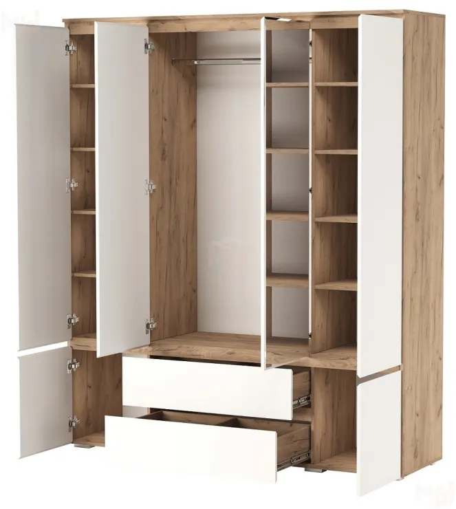  Шкаф ГРЕТТА 6С2Я  Дуб Крафт золотой-Белый