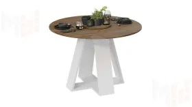 Стол обеденный Райнер Тип 1 Белый, Дуб Крафт золотой