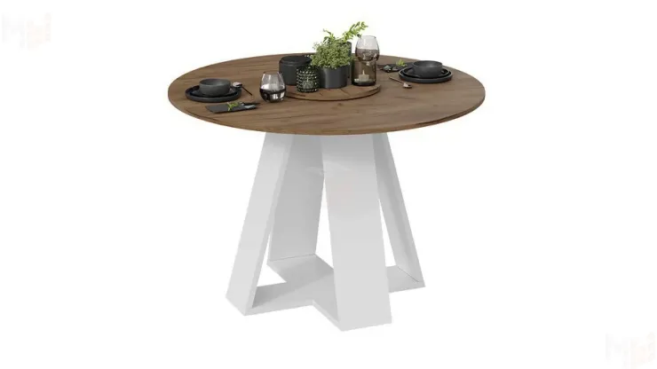 Стол обеденный Райнер Тип 1 Белый, Дуб Крафт золотой