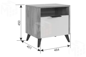 Тумба Адам  прикроватная дуб крафт золотой/белое дерево