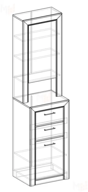 Тумба с зеркалом Коллекция Мартина (Дуб приморский/Дуб юкон)