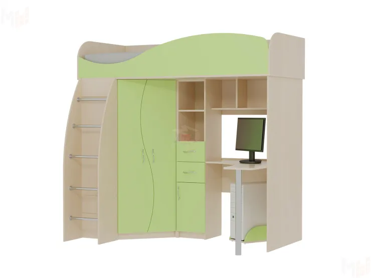 Кровать чердак Омега 9 МДФ