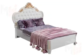 Детская кровать Натали 120х200 см белый глянец