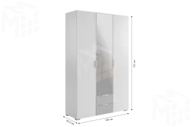 Шкаф трехдверный Зефир  109.02 белое дерево/пудра розовая (эмаль)