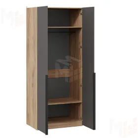 Шкаф для одежды (580) с 2 глухими дверями Порто - СМ-393.07.003 Графит