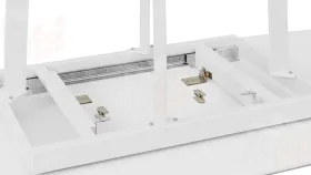 Стол обеденный Орфей Белый муар, Стекло глянцевое белый мрамор