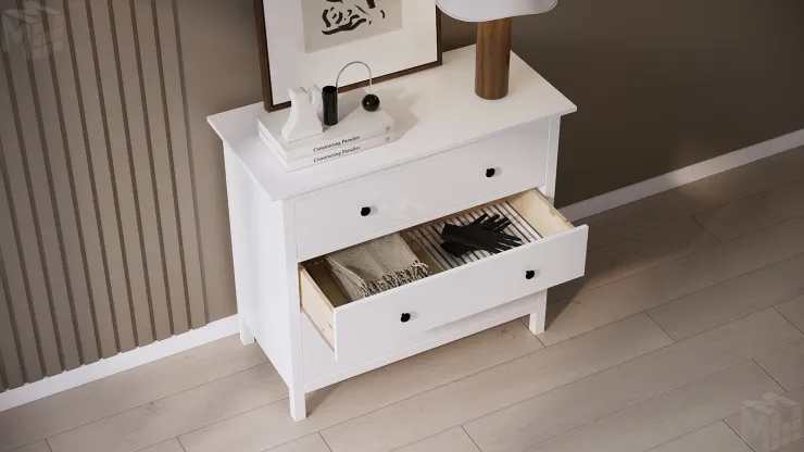 Комод КЫМОР 3 ящика белый