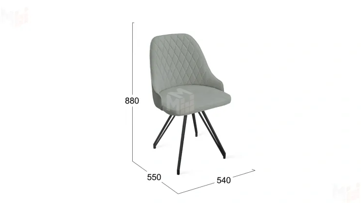 Стул Гранд К4 Черный муар Велюр Confetti Silver