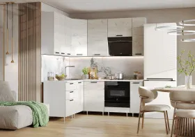 Кухня Рио New угловая 1,6*2,0/900 (490) Дуб крафт белый, Белый (Антарес)