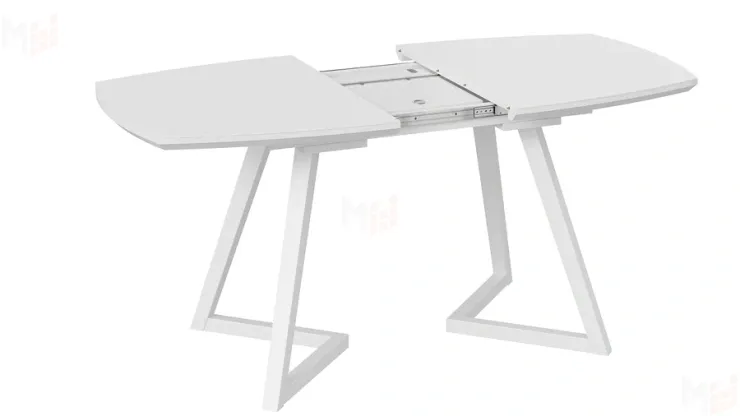 Стол обеденный TESCA 2 Белый муар, Стекло матовое белое