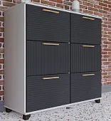 Обувница Копенгаген 6 ящиков (белый/серый графит)