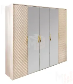 Шкаф Lara 5-дверный бежевый глянец