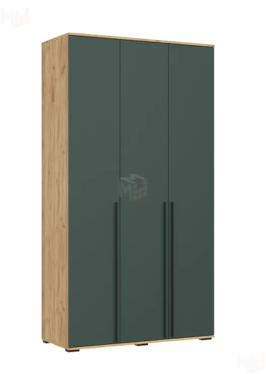 Шкаф Норд 3-х створчатый (дуб крафт/изумрудный)