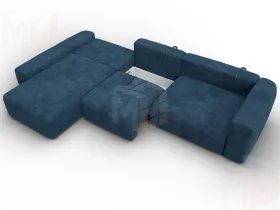 Диван угловой Лига-066 НПБ Лонг угол левый ( BRUT 11 синий )