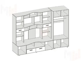Гостиная Аллегро 4 со шкафом Венге/Дуб Белфорд
