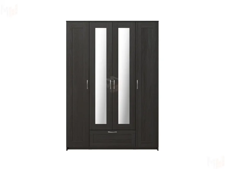 Шкаф Сириус 4 двери 1 ящик (2 зеркала) высокий, венге