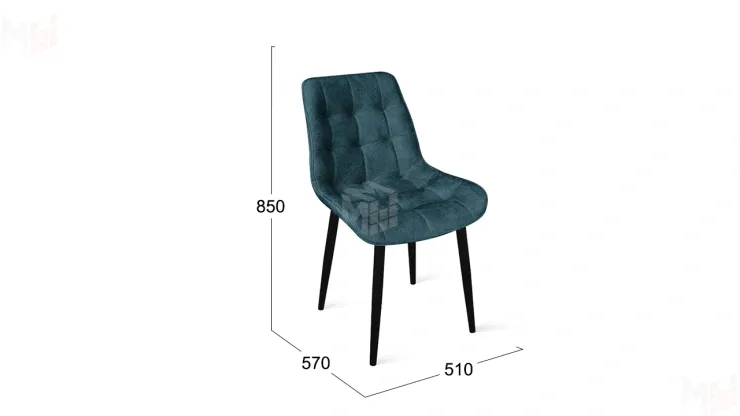 Стул BOSTON Черный муар, Велюр V006 бирюзовый