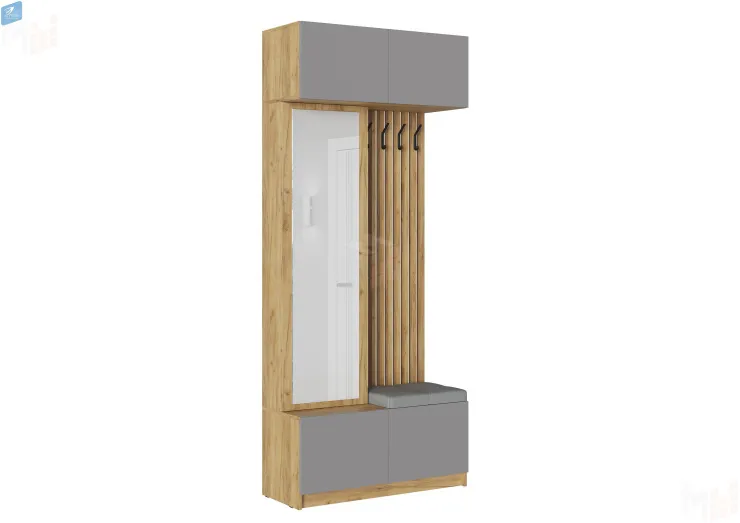 Прихожая Бостон со шкафом ШК-002 (серый шифер)