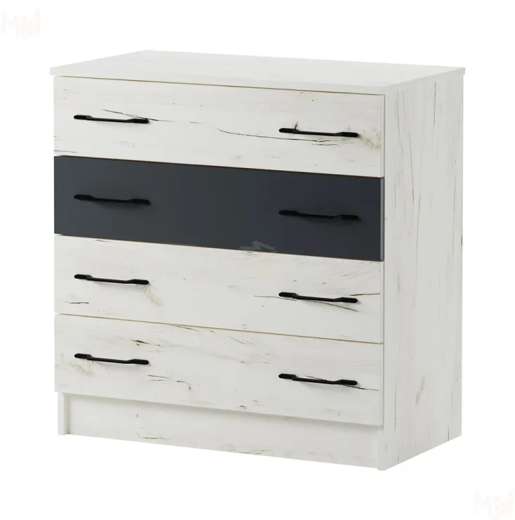 Комод К-800 Беатрис Крафт белый-Антрацит