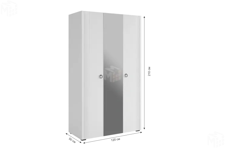 Шкаф трехдверный Ева  105.02 с зеркалом