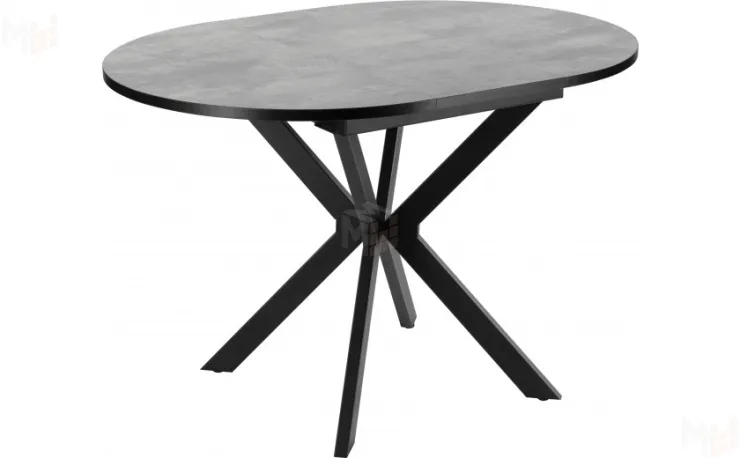 Стол раскладной Вега Лофт D90 Бетон / Черный