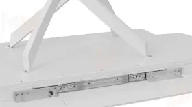 Стол обеденный раздвижной Манхеттен Т1 Белый муар, Стекло матовое белое