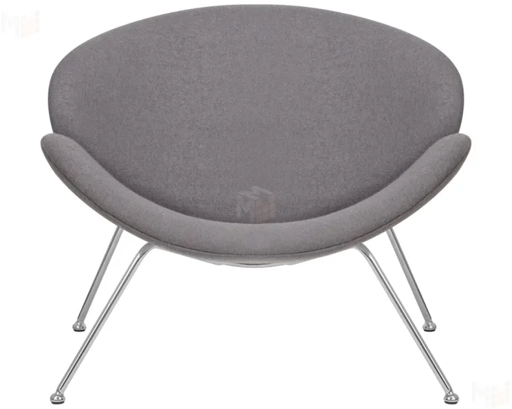 Кресло дизайнерское DOBRIN EMILY (серая ткань AF7, хромированная сталь)