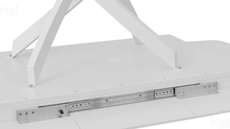 Стол обеденный раздвижной Манхеттен Т1 Белый муар, Стекло матовое белое