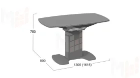 Стол обеденный Портофино - СМ(ТД)-105.02.11(1) Серое, Стекло серое матовое LUX
