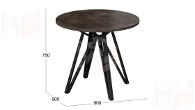 Стол обеденный Ройс Тип 2 Черный муар/Ателье темное