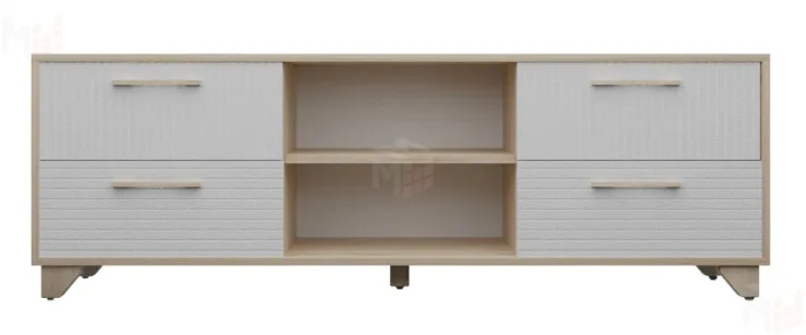 Тумба под ТВ Копенгаген с нишей (дуб сонома/белый матовый)