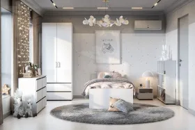 Шкаф двухстворчатый Токио с двумя ящиками Белый