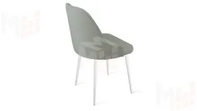 Стул Гранд К1К Белый матовый, Велюр Confetti Silver