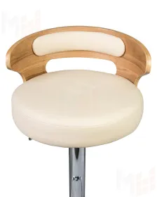 Стул барный DOBRIN FRED (натуральное дерево, кремовый)