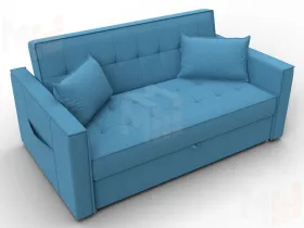Диван прямой Лига-104 (140) ( Амур 10 голубой )