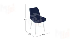 Стул OSCAR Белый муар, Велюр L005 синий