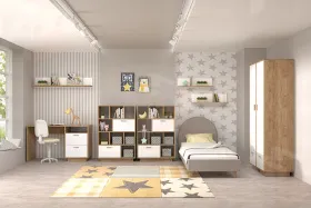 Модульная детская Дуб Крафт/Белый Глянец Вариант 1