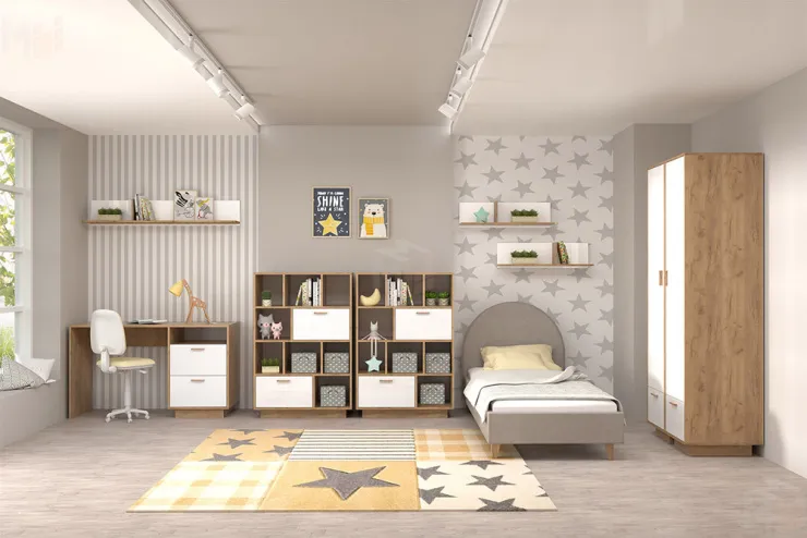 Модульная детская Дуб Крафт/Белый Глянец Вариант 1