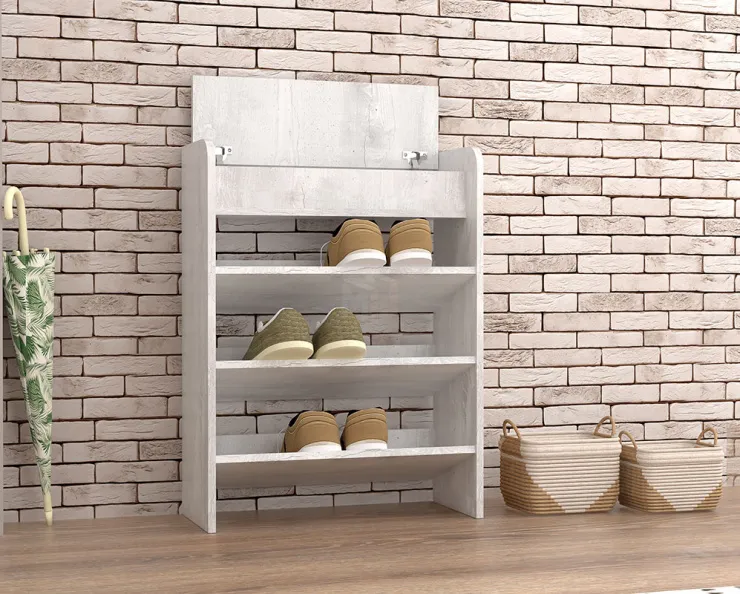 Обувница открытая 600 - Бетон светлый