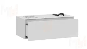 Тумба ТВ Глосс - ТД 319.03.12 Белый глянец, Стекло Белый глянец