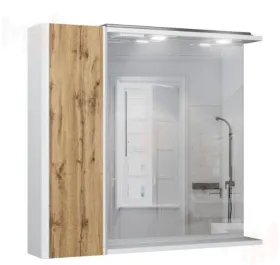 Шкаф-зеркало Uno 80 Дуб вотан Эл. левый/правый Домино 