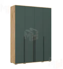 Шкаф Норд 4-х створчатый (дуб крафт/изумрудный)