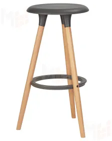 Табурет барный DOBRIN ROYCE (ножки светлый бук, цвет темно-серый (GR-04))