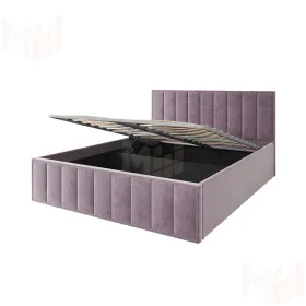 Мягкая кровать Лана 1,8 с подъемным механизмом (пудра велюр)