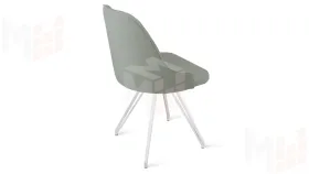 Стул Гранд К4 Белый матовый, Велюр Confetti Silver