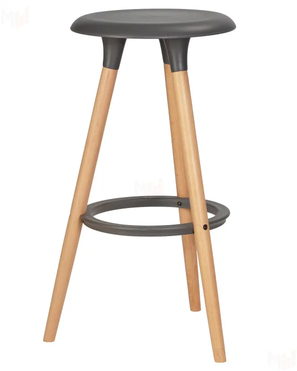 Табурет барный DOBRIN ROYCE (ножки светлый бук, цвет темно-серый (GR-04))